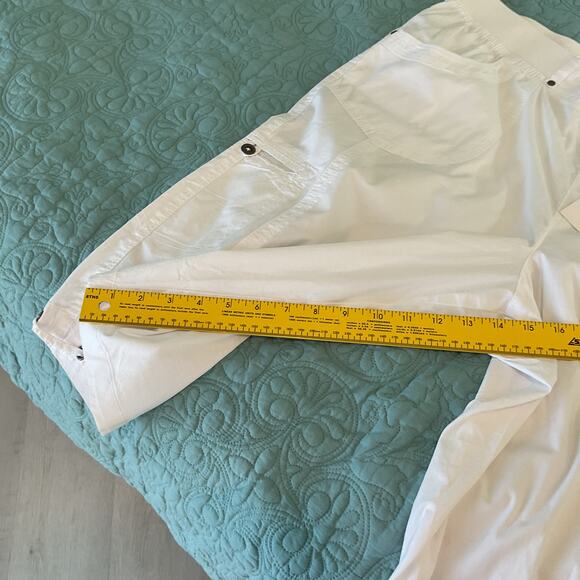 Valerie Women's Dash Flex Knit Waist Cargo Pocket Capris White PXL NWT - Picture 11 of 12